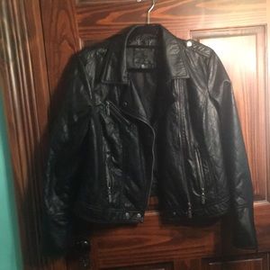 Black leather jacket